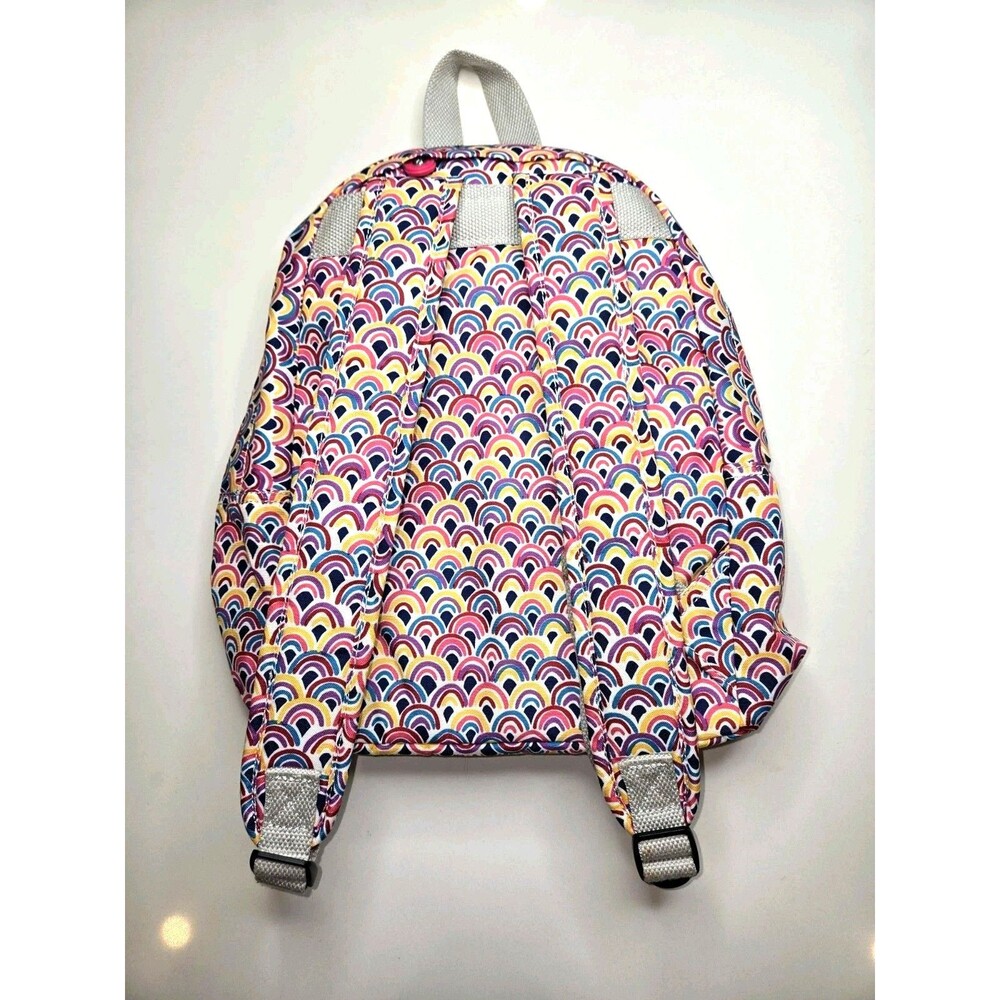 Kipling Rainbow Print Backpack Pink Multicolor Sc… - image 2